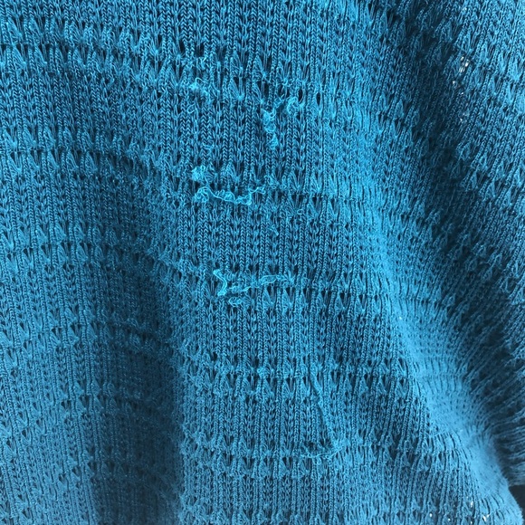 Free People Blue Knit Off The Shoulder Top, NWT - Picture 3 of 9